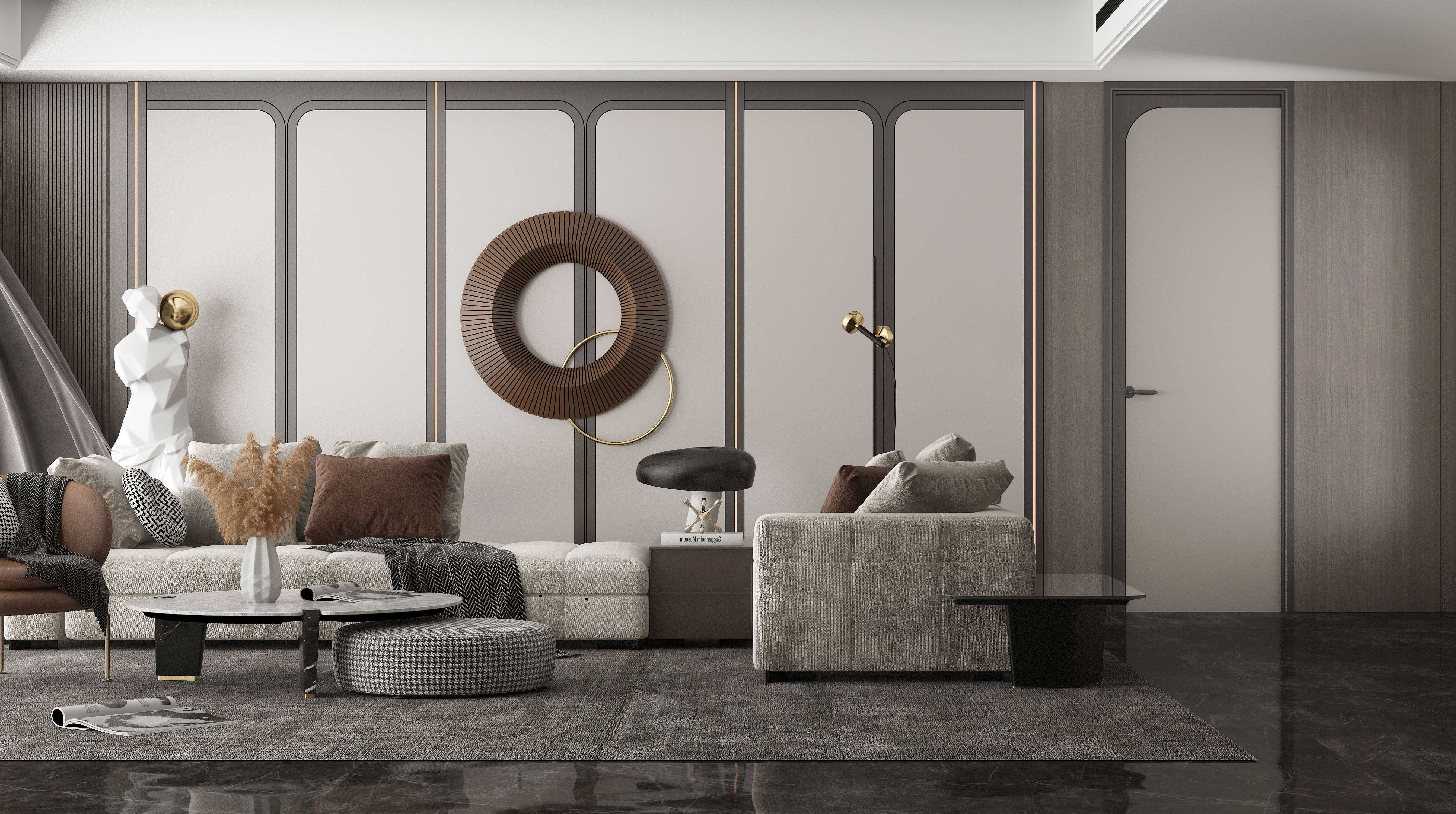 拼色鑲嵌門扇裝修風(fēng)格全屋定制效果圖